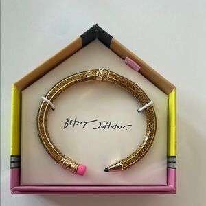 Betsey Johnson Glittery Gold Pencil Bracelet